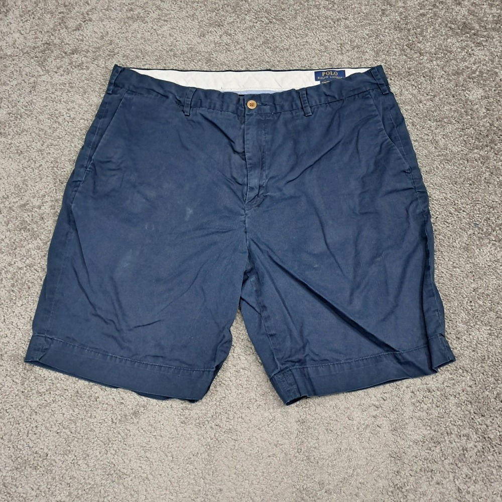 Polo Ralph Lauren Mens Stretch Classic Fit‎ Chino Shorts Navy Blue Size 36